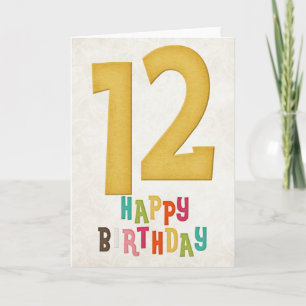 Geburtstagskarten-Design zum 12. Geburtstag Karte