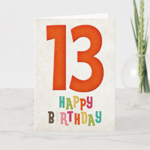 Geburtstagskarten-Design zum 13. Geburtstag Karte