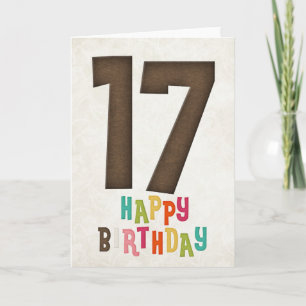 Geburtstagskarten-Design zum 17. Geburtstag Karte