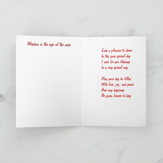 Geburtstagskarten eines Freundes Karte (Innenseite)