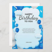 Geburtstagskarten Einladung (Vorne/Hinten)