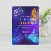 Geburtstagskarten für 11-jährige Jungen Einladung (Stehend Vorderseite)