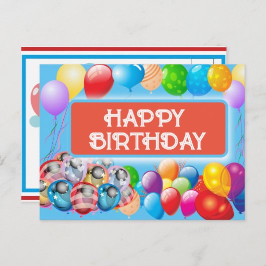 Geburtstagskarten für Kinder Postkarte (Vorne/Hinten)