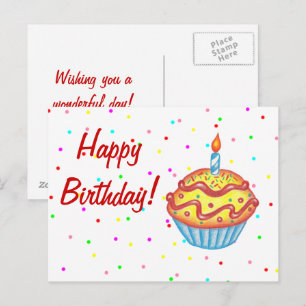 Geburtstagskarten mit Cupcake-Motiv Postkarte