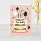 Geburtstagskarten mit Glitter-Torte Karte (Gelbe Blume)