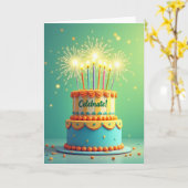 Geburtstagskarten mit Tortendesign Karte (Gelbe Blume)