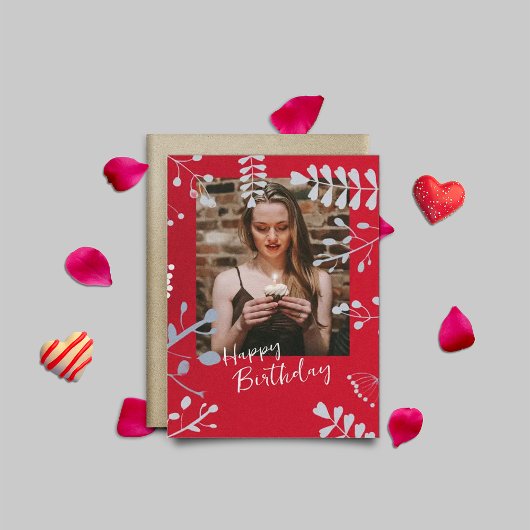 Geburtstagskarten mit weichem Blumenrahmen Einladung