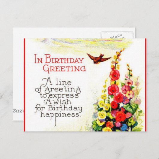 Geburtstagskarten Postkarte (Vorne/Hinten)