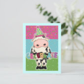 Geburtstagskarten von Kuh und Porto Postkarte (Stehend Vorderseite)