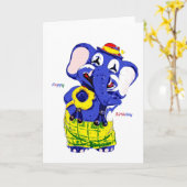 Geburtstagskartenelefant, Kindergeburtsdatum Karte (Gelbe Blume)