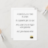 Geburtstagskartengedicht Karte (Vorderseite/Rückseite Beispiel)