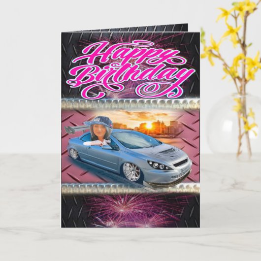 Geburtstagskartenrennen Karte (Gelbe Blume)