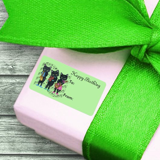 Geburtstagskassemänner im Herzen der Musik Adressaufkleber