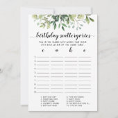 Geburtstagskattergorien-Spielkarte Einladung (Vorderseite)