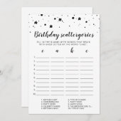 Geburtstagskattergorien-Spielkarte Einladung (Vorne/Hinten)