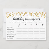 Geburtstagskattergorien-Spielkarte Einladung (Vorderseite)