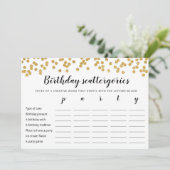 Geburtstagskattergorien-Spielkarte Einladung (Stehend Vorderseite)