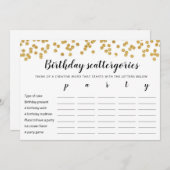 Geburtstagskattergorien-Spielkarte Einladung (Vorne/Hinten)