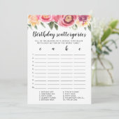 Geburtstagskattergorien-Spielkarte Einladung (Stehend Vorderseite)