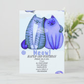 Geburtstagskätzchen Katzen Katzen Katzen Kätzchen Einladung (Stehend Vorderseite)