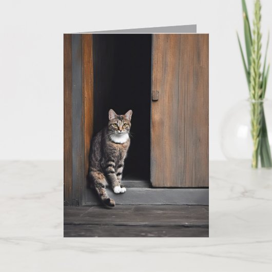 Geburtstagskatze im Barn Doorway Karte (Vorderseite)