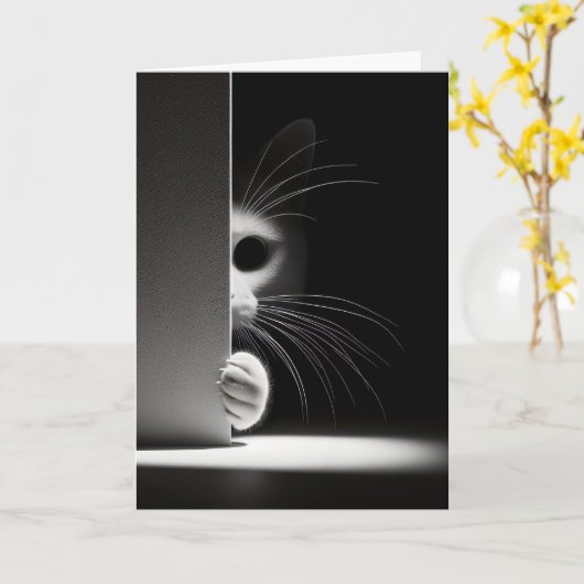 Geburtstagskatze im Schatten Karte (Gelbe Blume)