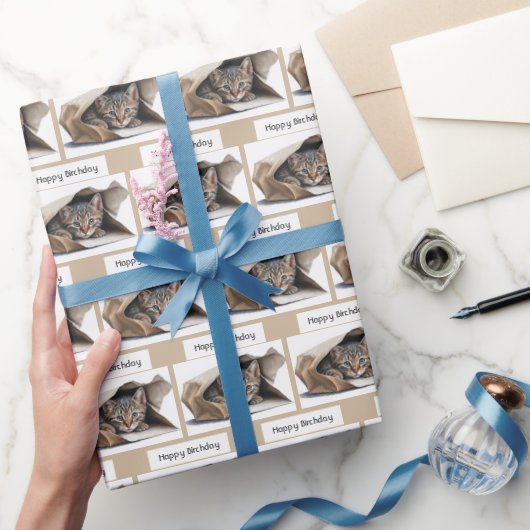 Geburtstagskatze in Papiertasche Geschenkpapier (Schenken)