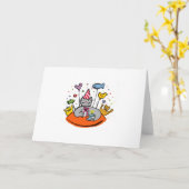 Geburtstagskatze Karte (Gelbe Blume)