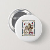Geburtstagskatze Katze Geburtstagsalter Vintage-Ve Button (Vorne & Hinten)