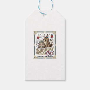 Geburtstagskatze Katze Geburtstagsalter Vintage-Ve Geschenkanhänger