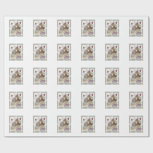 Geburtstagskatze Katze Geburtstagsalter Vintage-Ve Geschenkpapier
