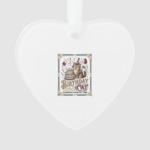 Geburtstagskatze Katze Geburtstagsalter Vintage-Ve Ornament