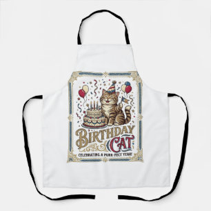 Geburtstagskatze Katze Geburtstagsalter Vintage-Ve Schürze