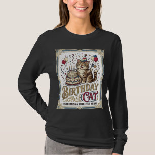 Geburtstagskatze Katze Geburtstagsalter Vintage-Ve T-Shirt