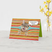 Geburtstagskatze mit Brille Karte (Gelbe Blume)