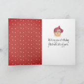 Geburtstagskatze mit Brille und Rotes Buch Karte (Innenseite)