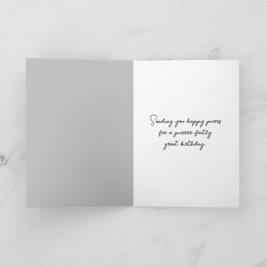 Geburtstagskatze mit Perlklee Karte (Innenseite)