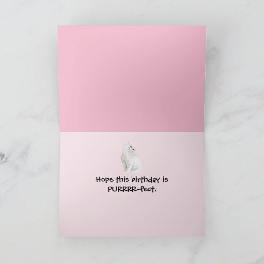 Geburtstagskatze mit Ribbons Karte (Innenseite)