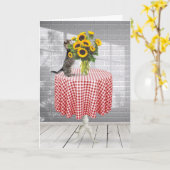 Geburtstagskatze mit Sonnenblume Bouquet Karte (Gelbe Blume)