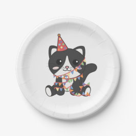 Geburtstagskatze Niedlich für Kinder Geburtstagspa Pappteller