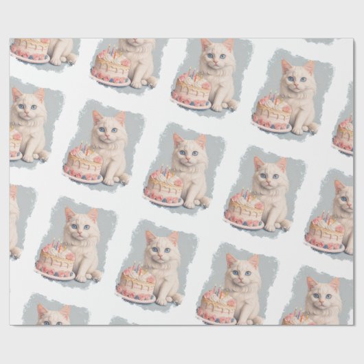 Geburtstagskatze niedlich geschenkpapier (Flach)