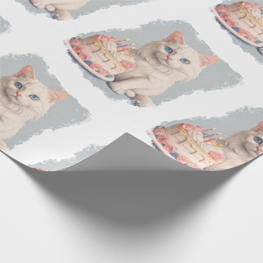 Geburtstagskatze niedlich geschenkpapier (Ecke)