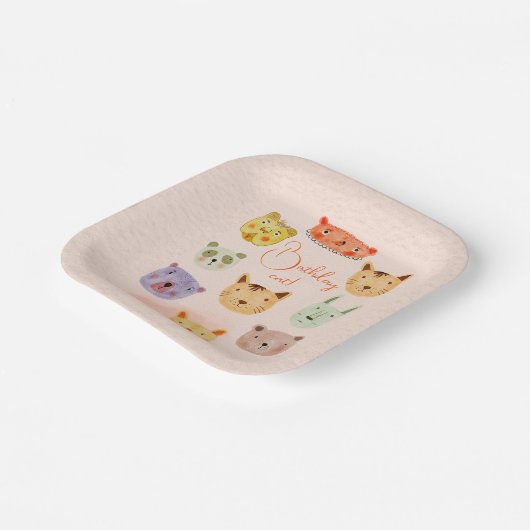 Geburtstagskatze Pappteller (Gewinkelt)