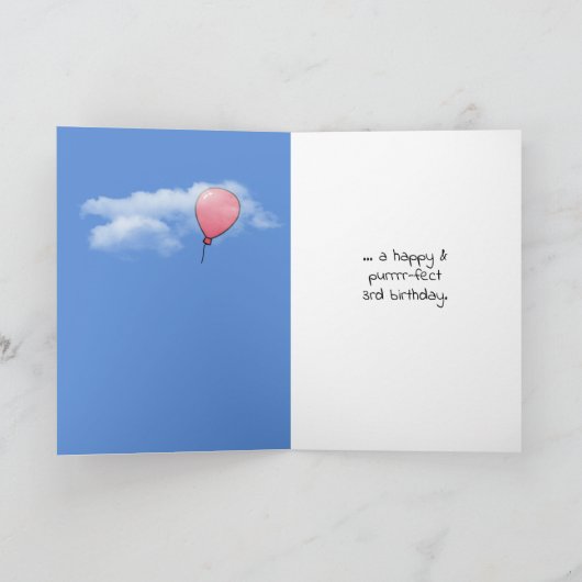 Geburtstagskatze und Ballonkarte Karte (Innenseite)