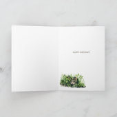 Geburtstagskatze und Blätter Collage Karte (Innenseite)