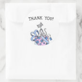 Geburtstagskatze Vielen Dank Runder Aufkleber (Tasche)