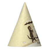 Geburtstagskatzen Laufen aufrecht Schneeschauer Partyhütchen (Links)