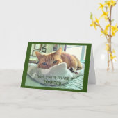 Geburtstagskatzen Nickerchen Karte (Gelbe Blume)