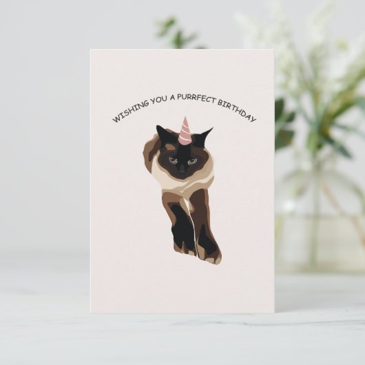 Geburtstagskatzengrüßkarte (Stehend Vorderseite)