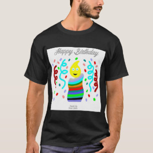 Geburtstagskerzen-Grüße Herren Schwarz T-Shirt